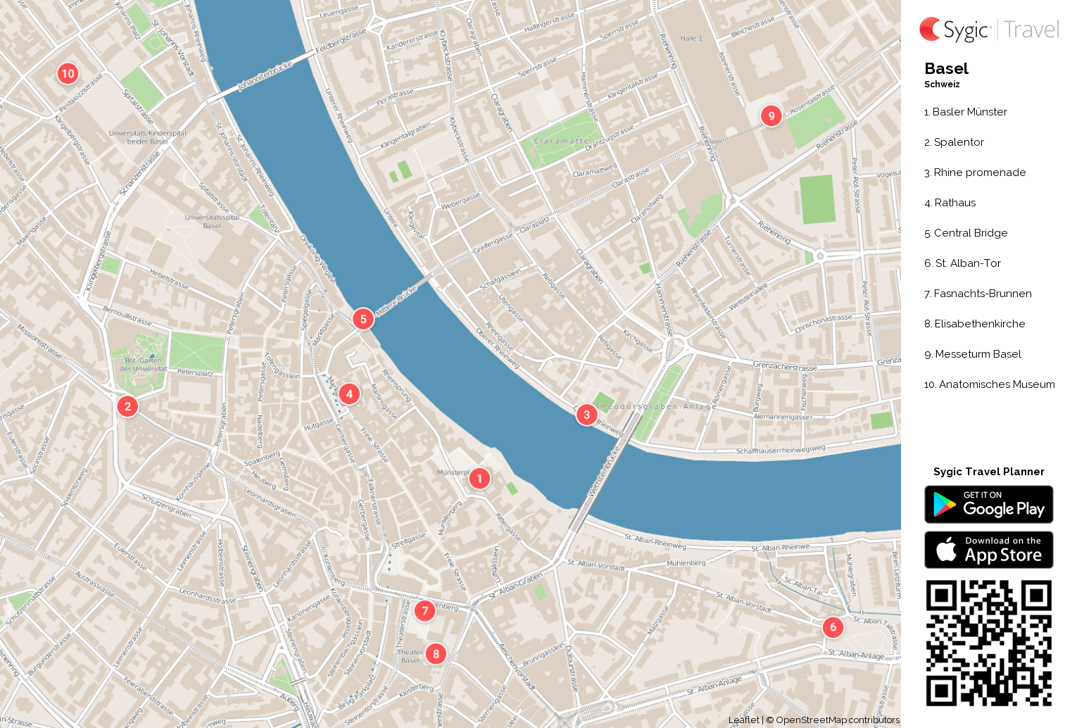 basel karte sehenswürdigkeiten Karte Von Basel Ausdrucken Sygic Travel basel karte sehenswürdigkeiten