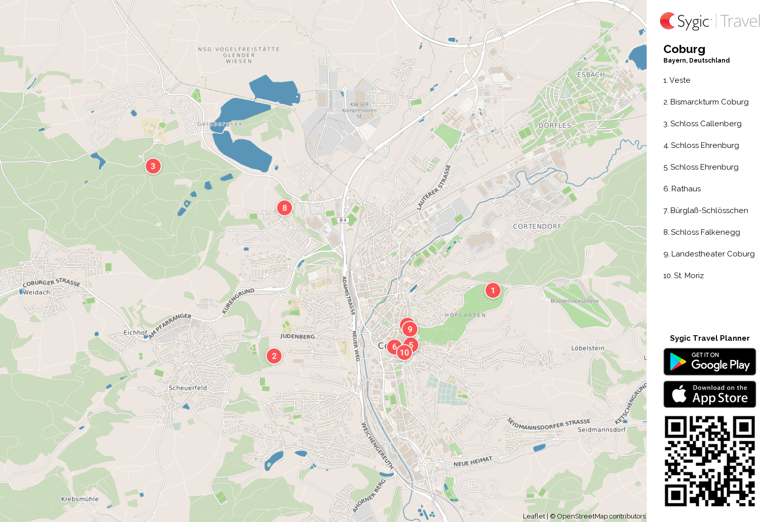Karte von Coburg ausdrucken | Sygic Travel