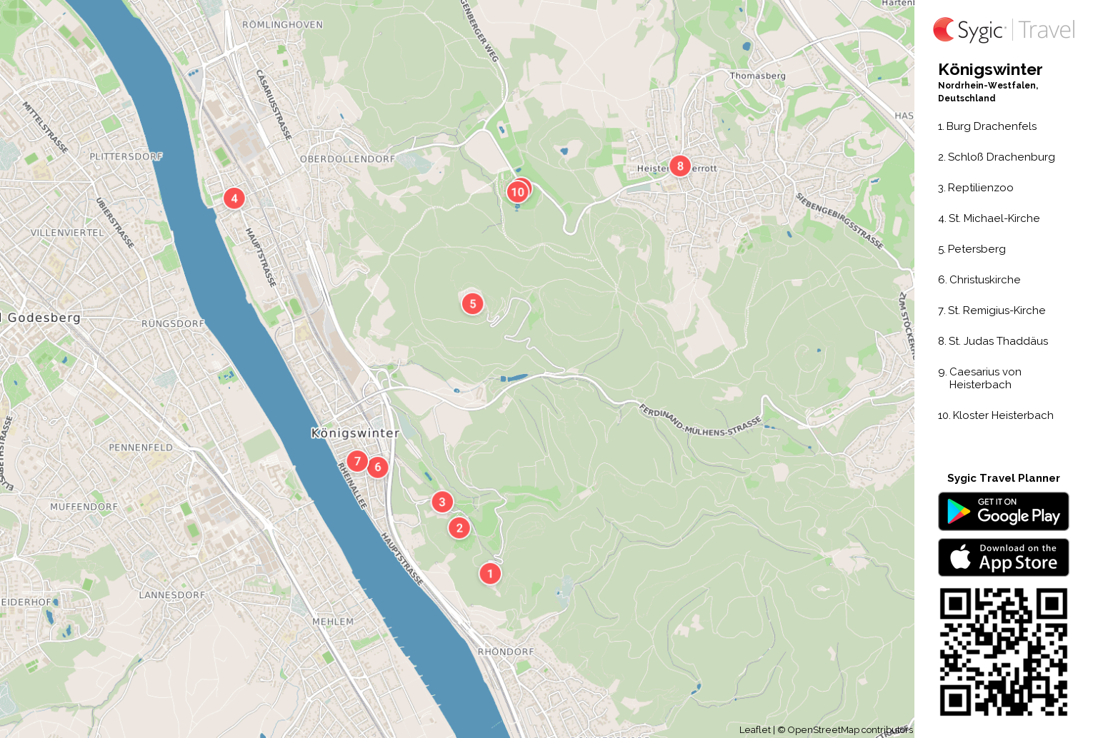 Karte von Königswinter ausdrucken | Sygic Travel