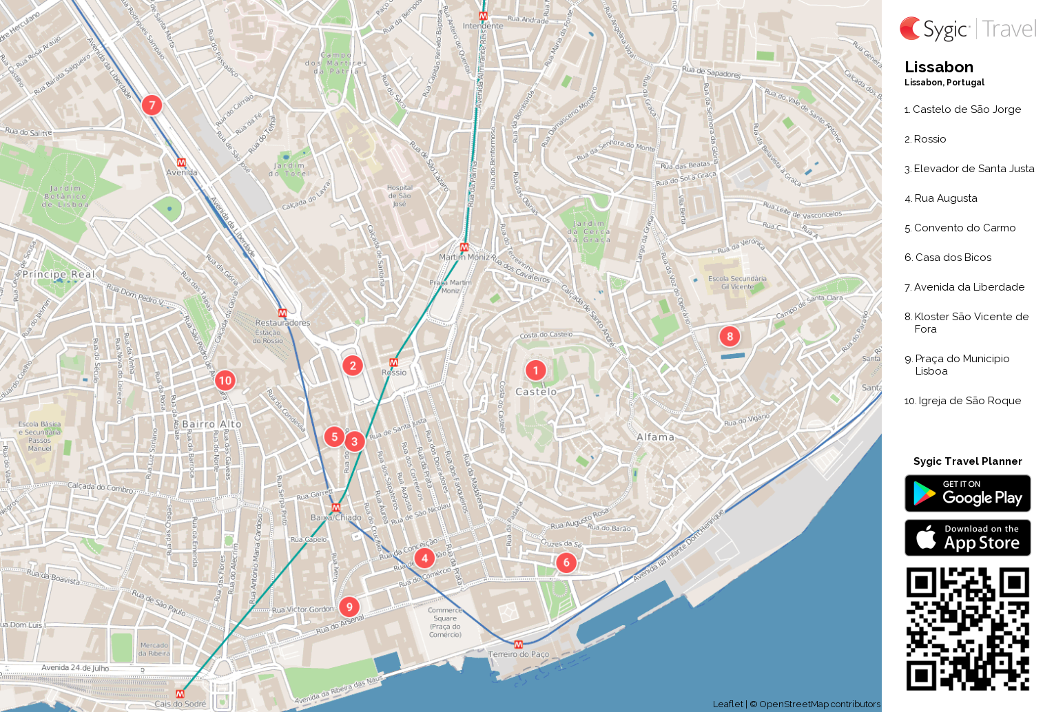 Lissabon Sehenswürdigkeiten Karte | Karte