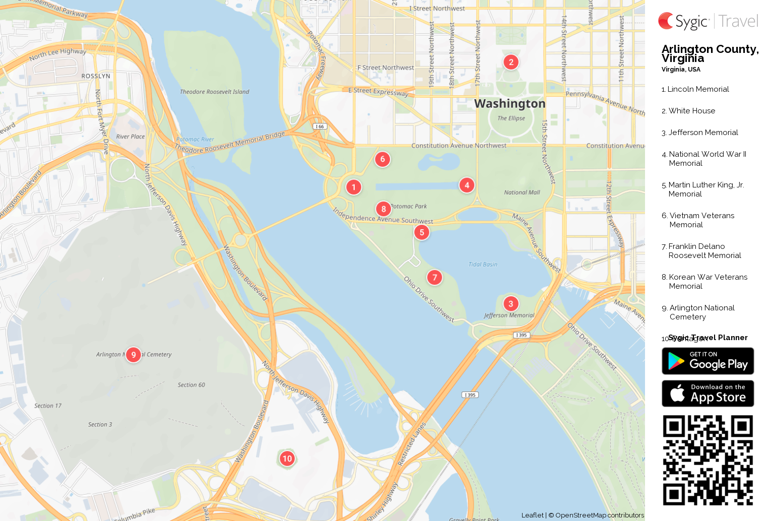 Arlington Printable Tourist Map | Tripomatic