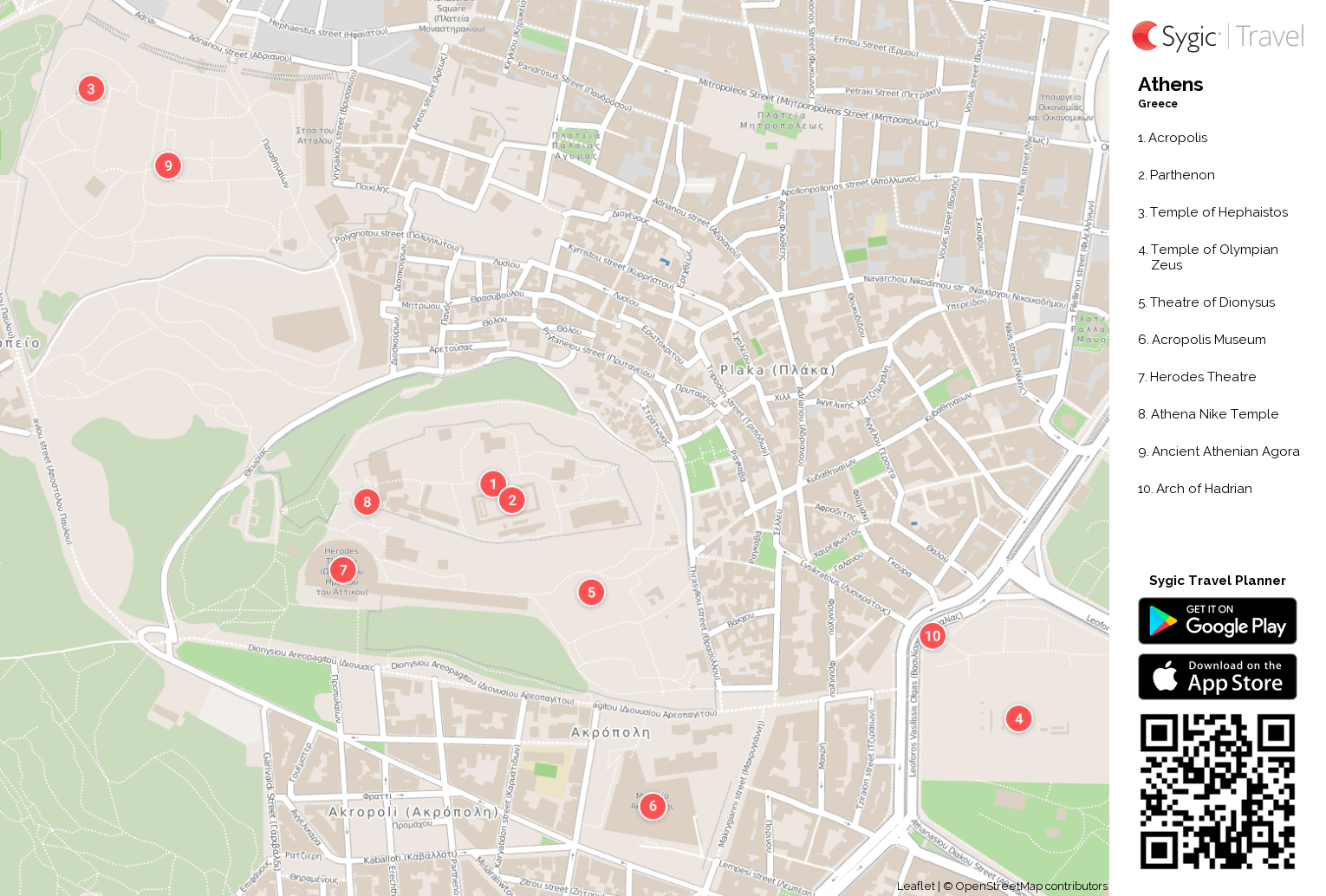 Athens Printable Tourist Map | Tripomatic