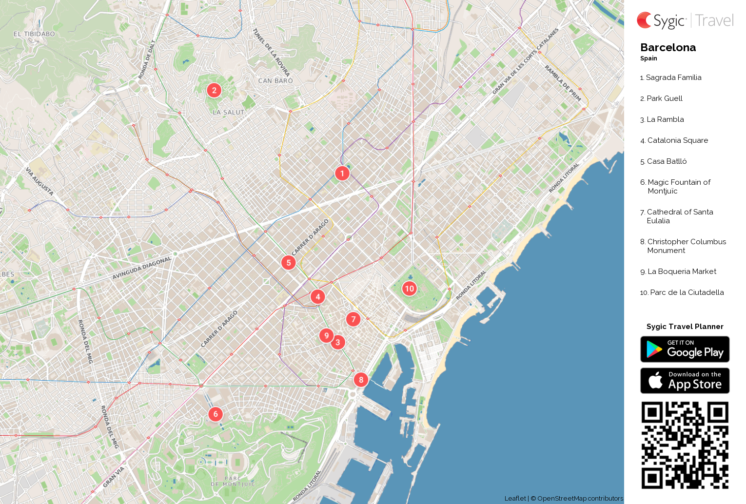 Barcelona Printable Tourist Map | Tripomatic