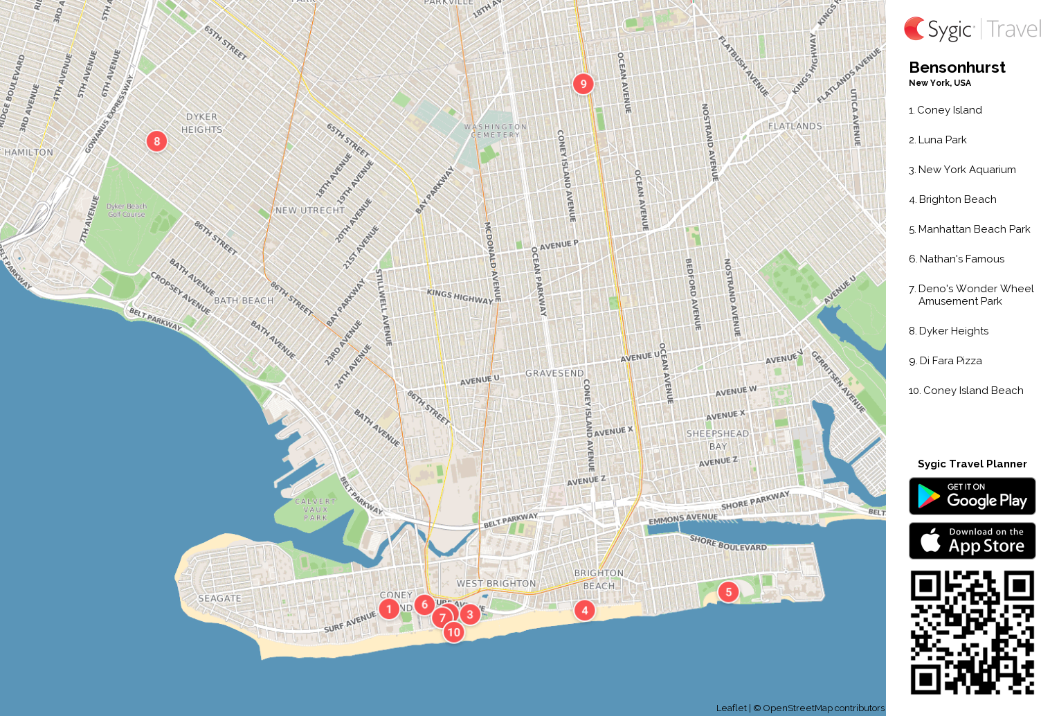 Bensonhurst Printable Tourist Map | Sygic Travel