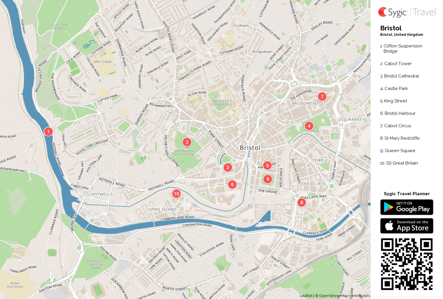 Street Map Of Bristol Bristol Printable Tourist Map | Sygic Travel