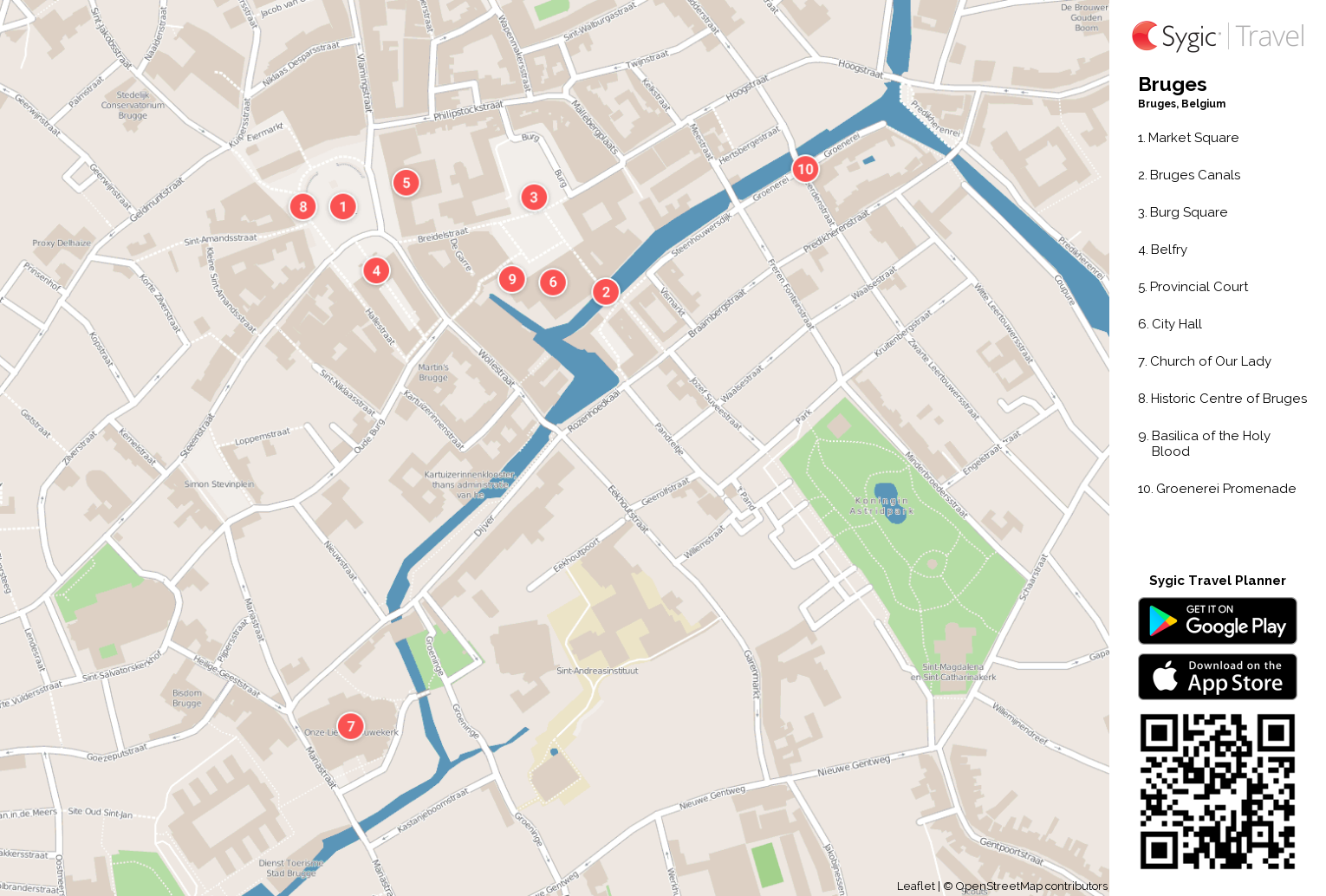 bruges tourist attractions map