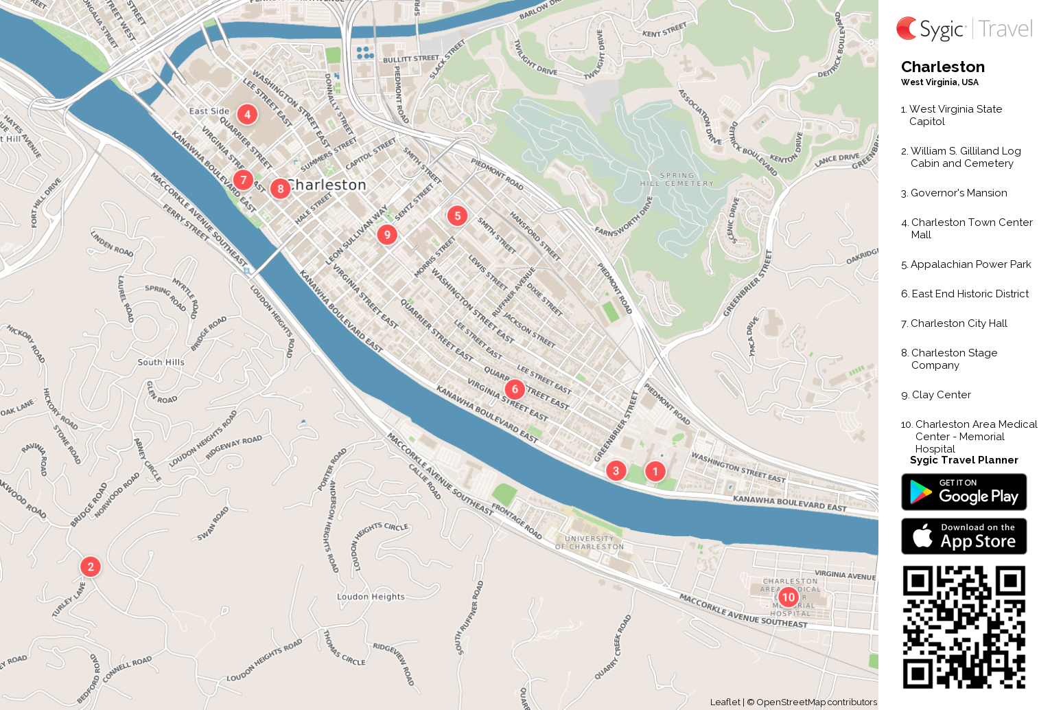 Charleston Printable Tourist Map | Sygic Travel