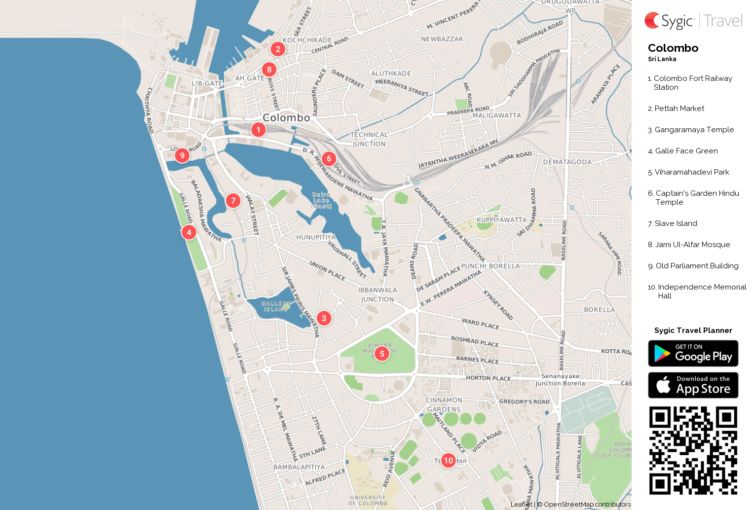 tourist map of colombo