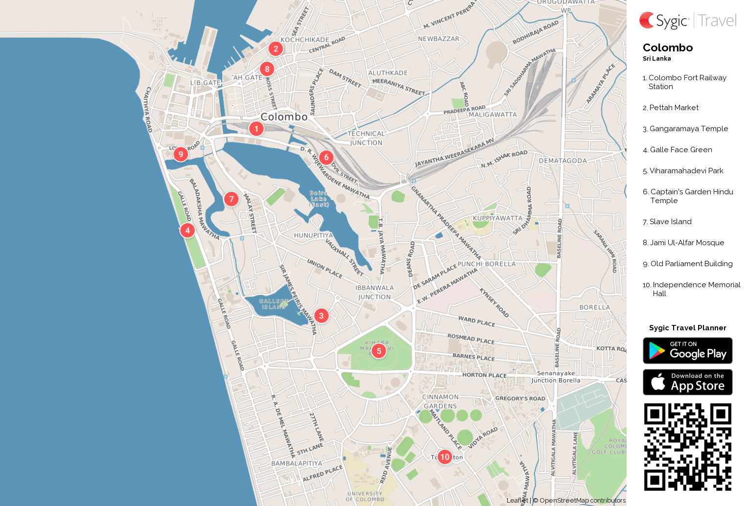 colombo tourist map