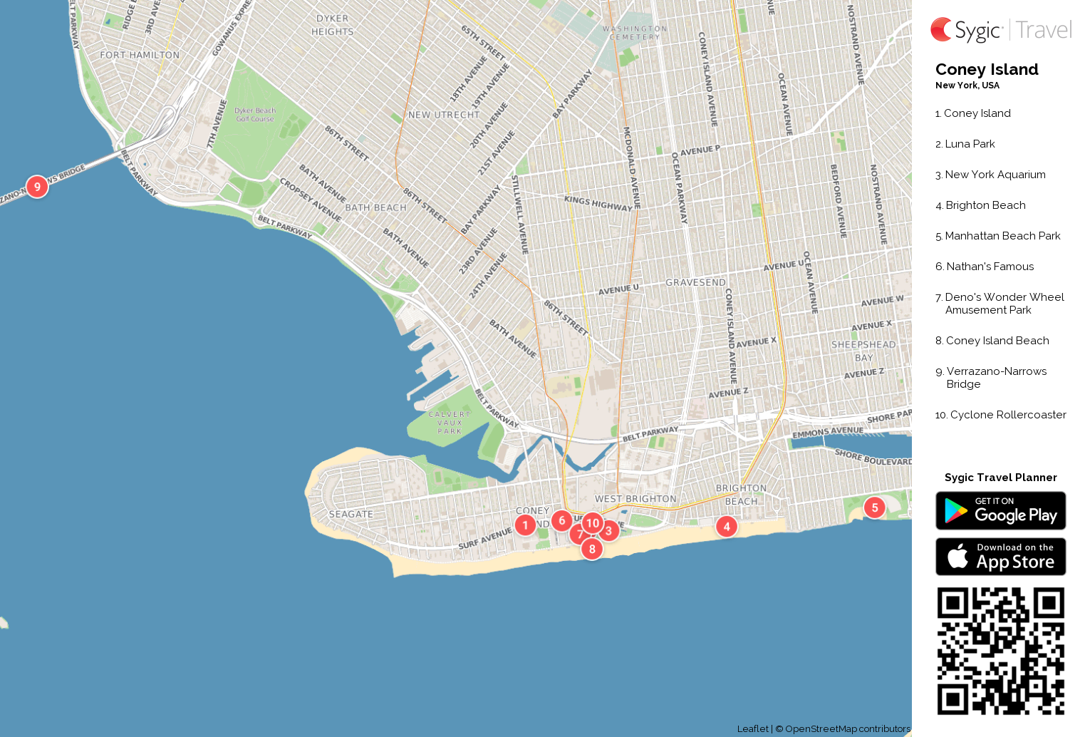 Coney Island Map Nyc