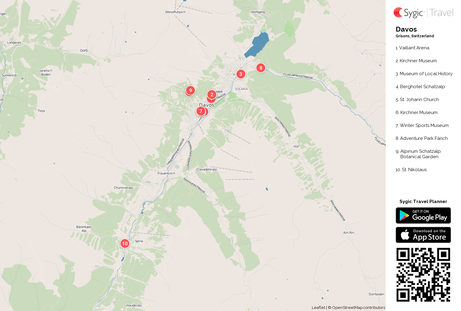 Davos Printable Tourist Map | Tripomatic