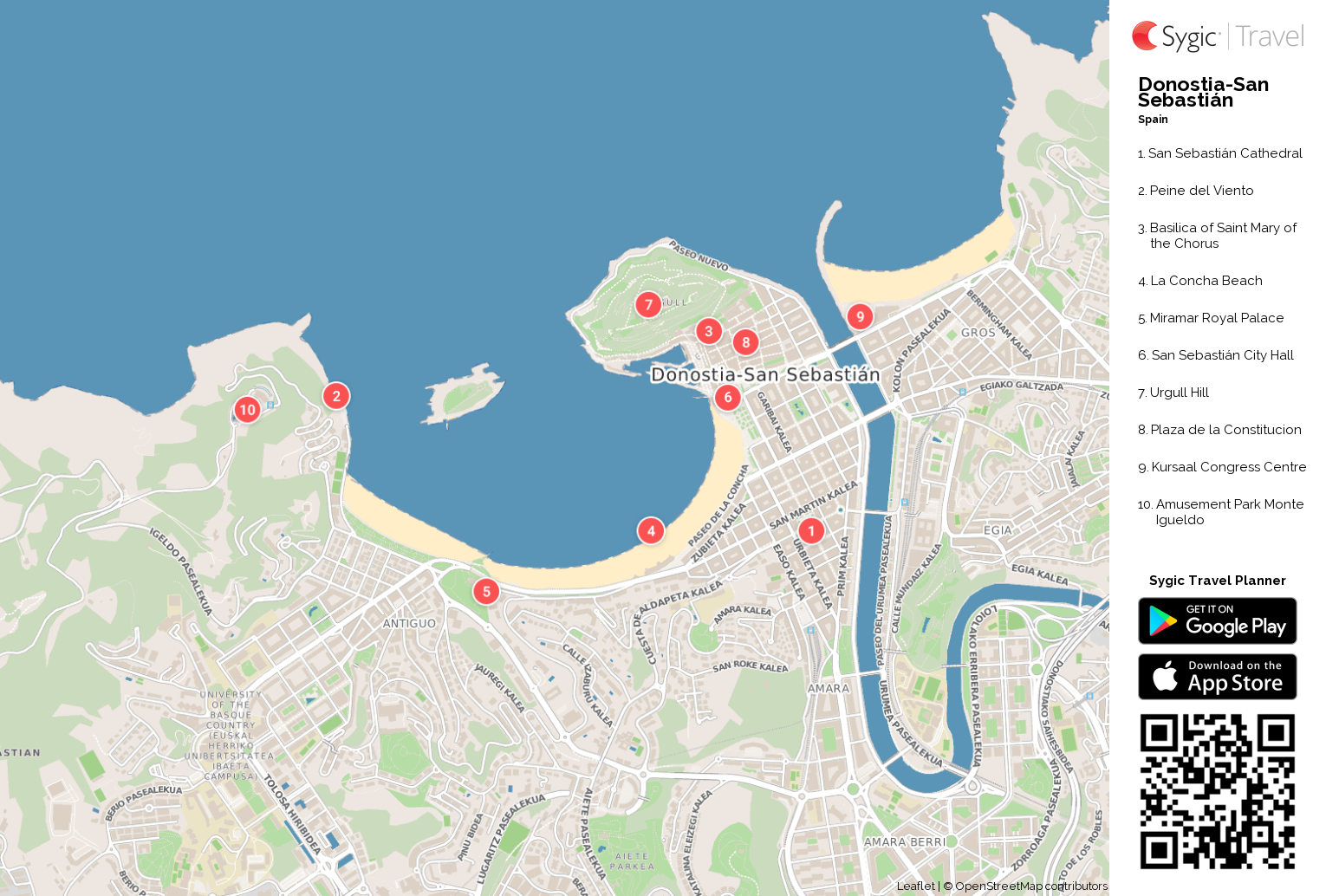 Donostia San Sebasti N Printable Tourist Map Sygic Travel   Donostia San Sebastian Printable Tourist Map 87362 