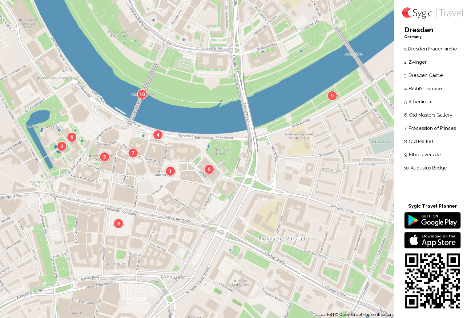 Dresden Printable Tourist Map | Sygic Travel