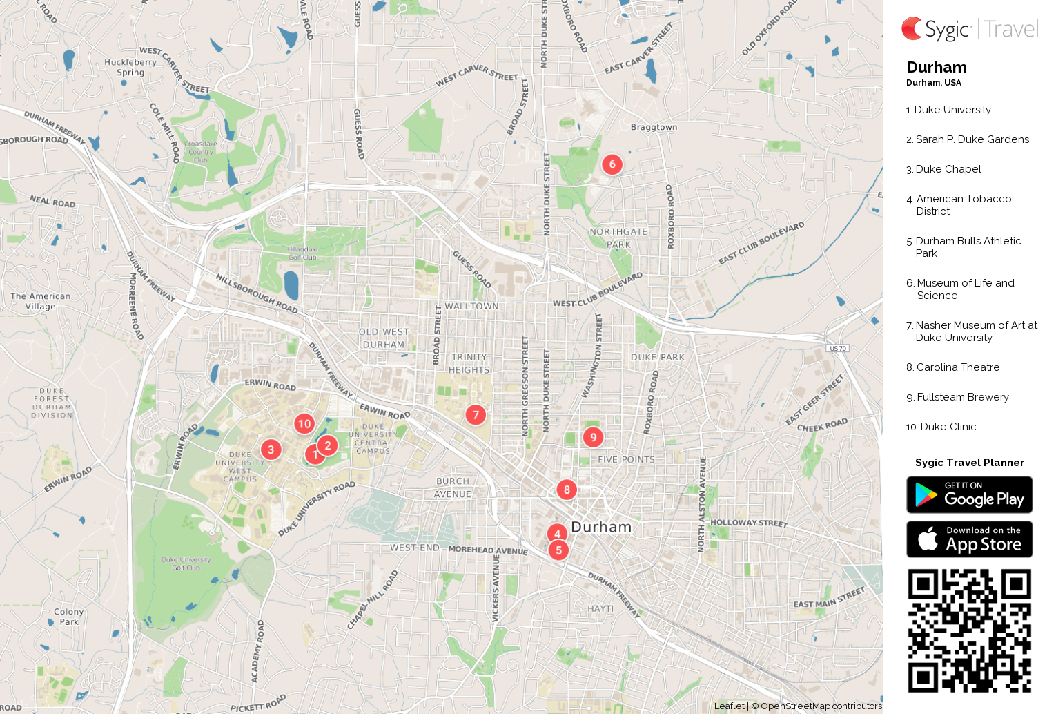  Durham  Printable Tourist Map  Sygic Travel