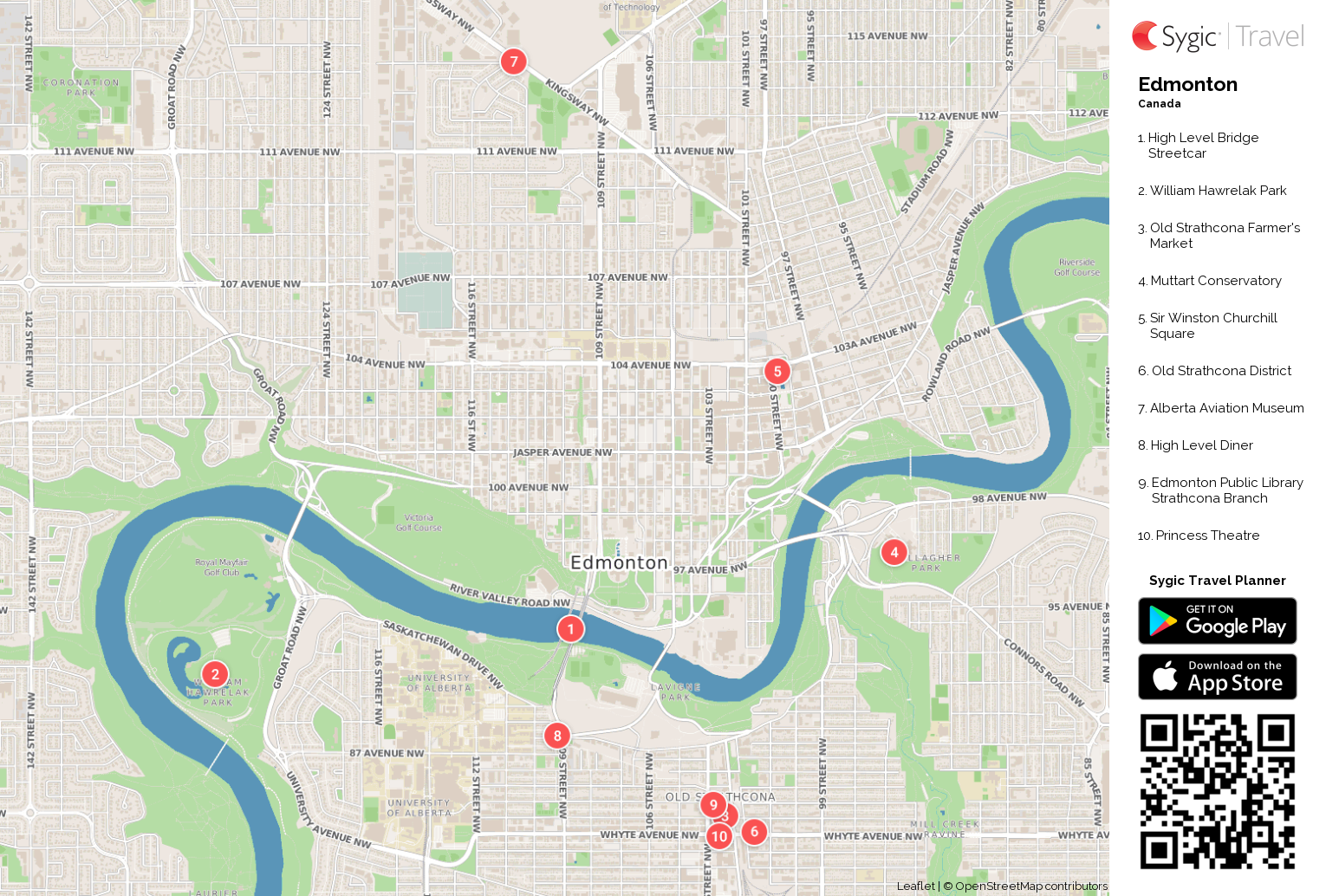 tourist map of edmonton