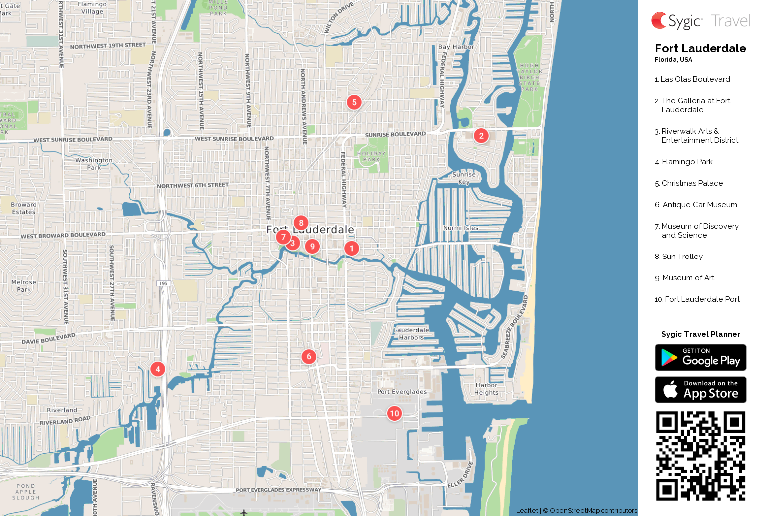 fort lauderdale printable tourist map | sygic travel