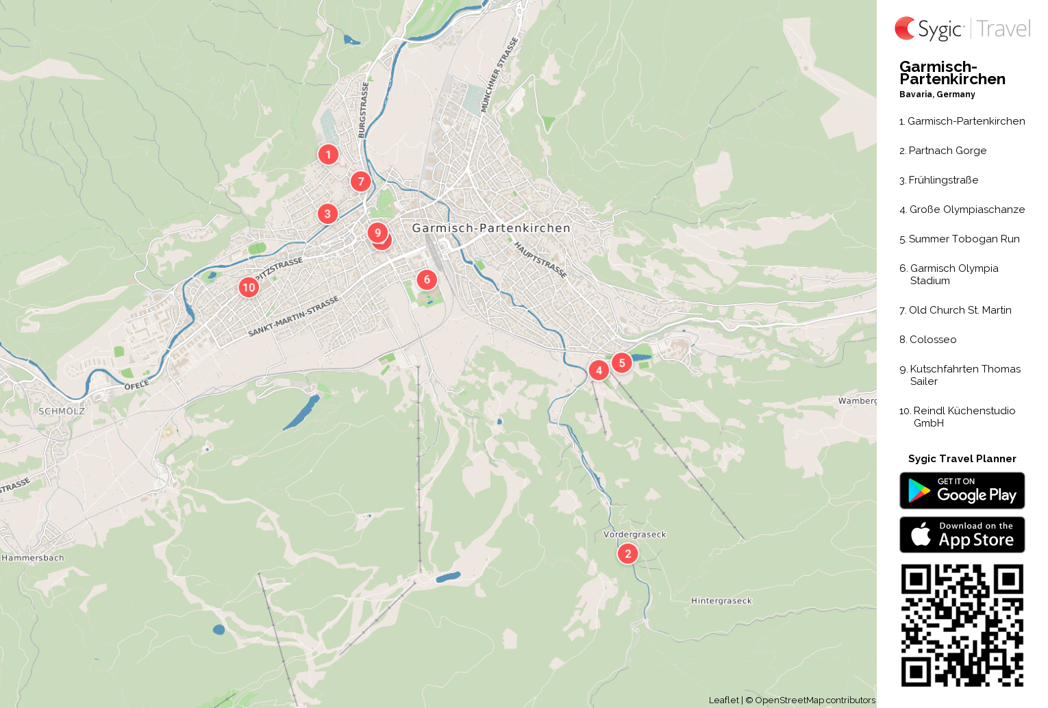 Garmisch-Partenkirchen Printable Tourist Map | Tripomatic