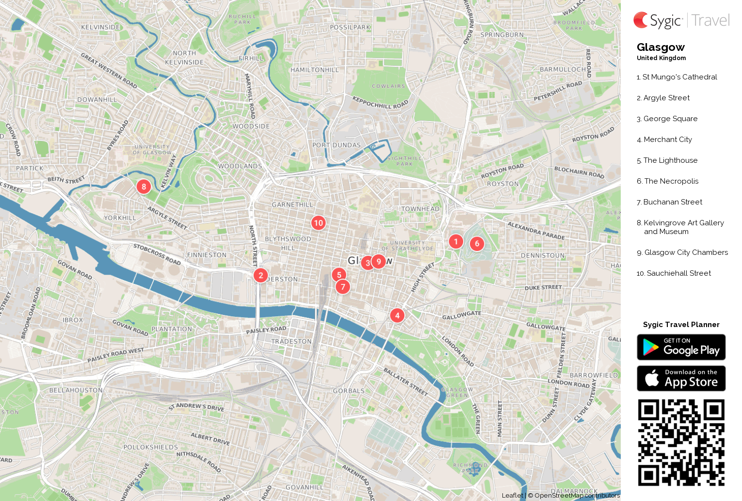 Street Map Of Glasgow City Centre Glasgow Printable Tourist Map | Sygic Travel