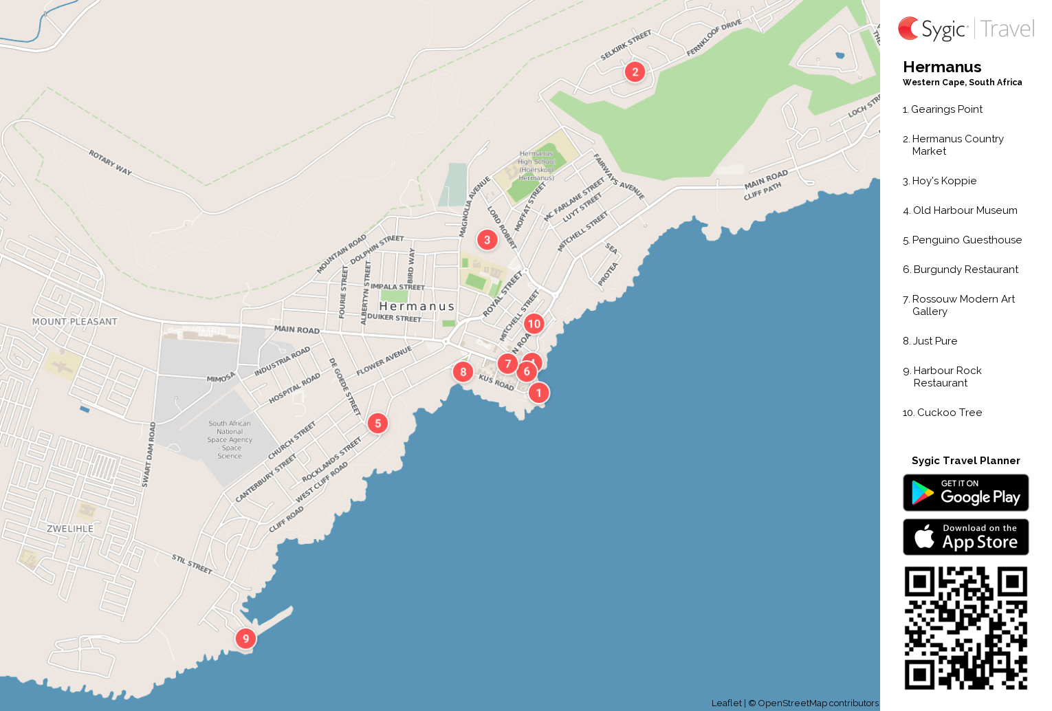 Hermanus Printable Tourist Map Sygic Travel   Hermanus Printable Tourist Map 88832 