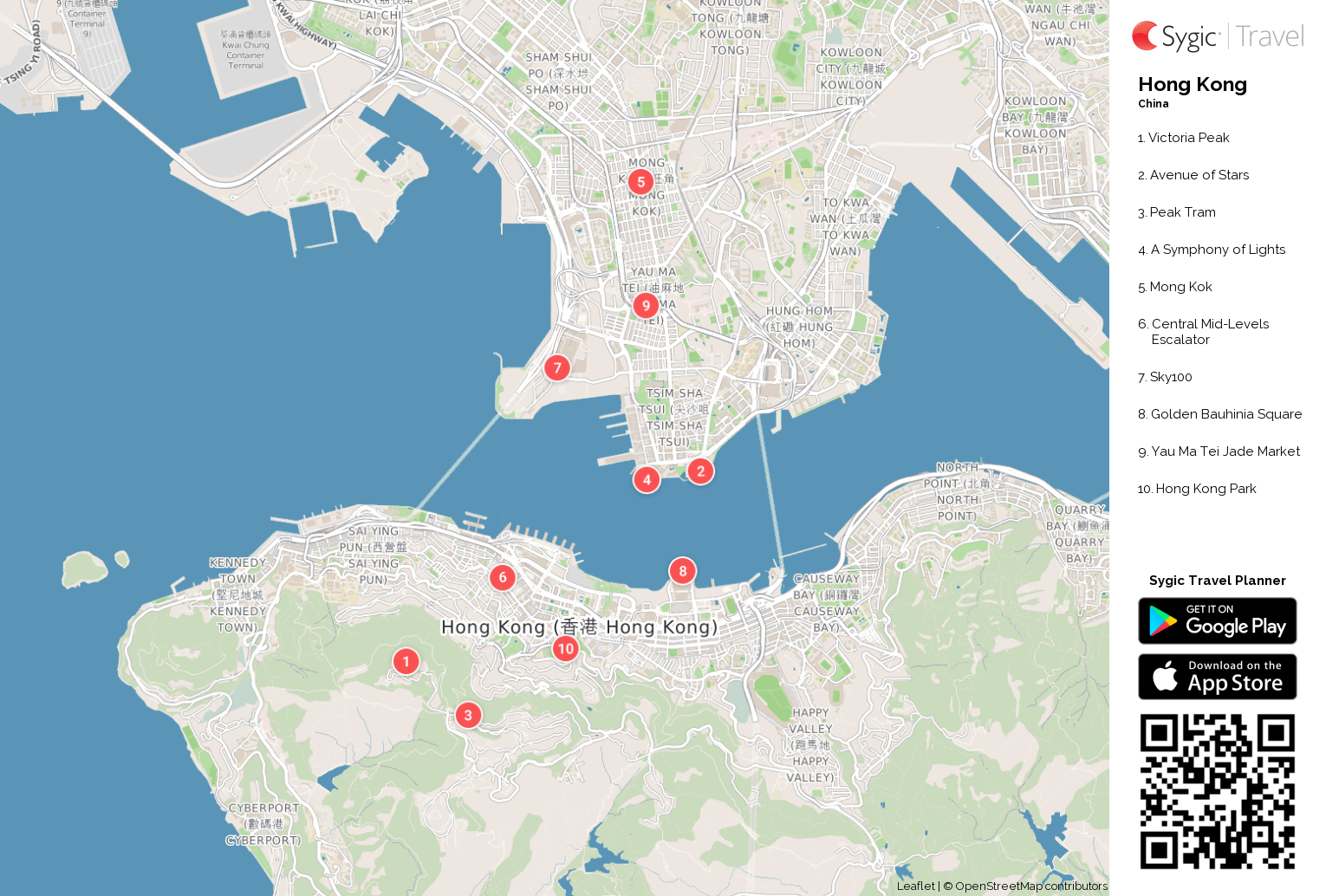 Hong Kong Attractions Map