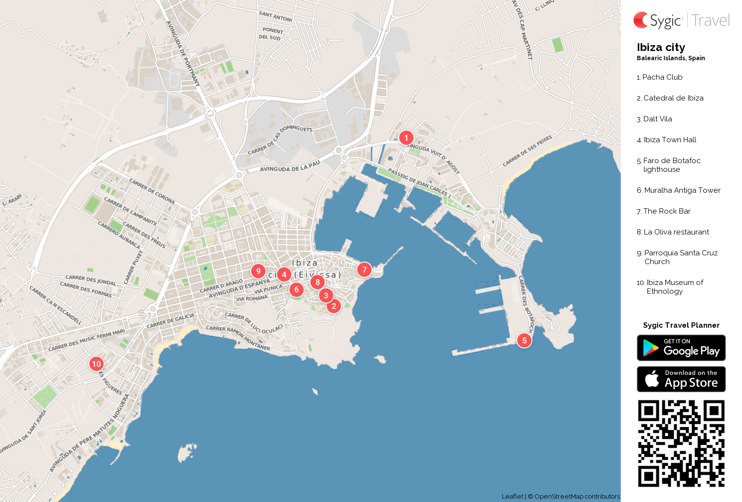 Ibiza Old Town Map Ibiza City Printable Tourist Map | Sygic Travel