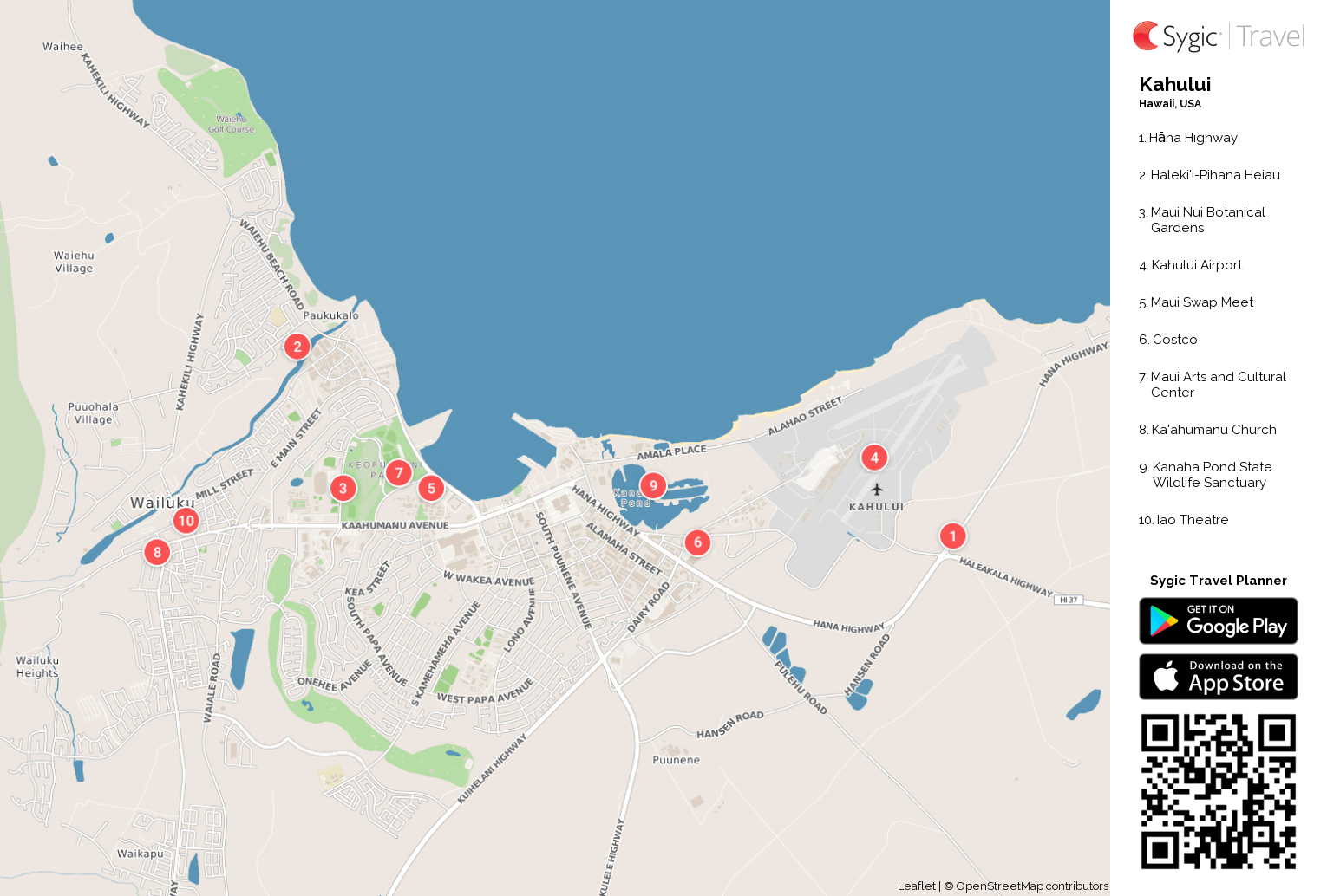 Kahului Printable Tourist Map Sygic Travel   Kahului Printable Tourist Map 87495 