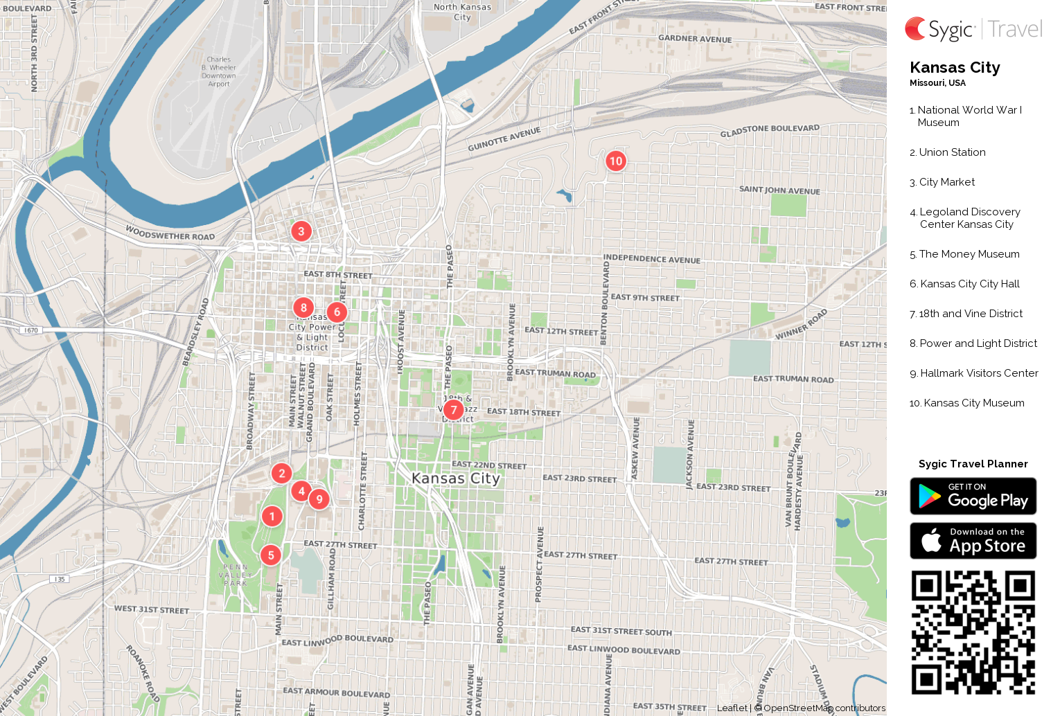 Kansas City Tourist Attractions Map