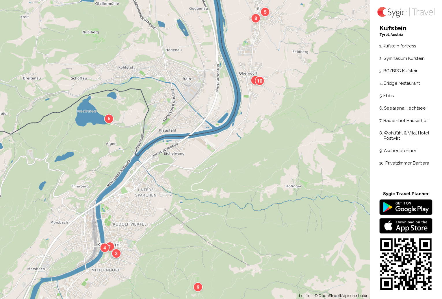 Kufstein Printable Tourist Map | Sygic Travel