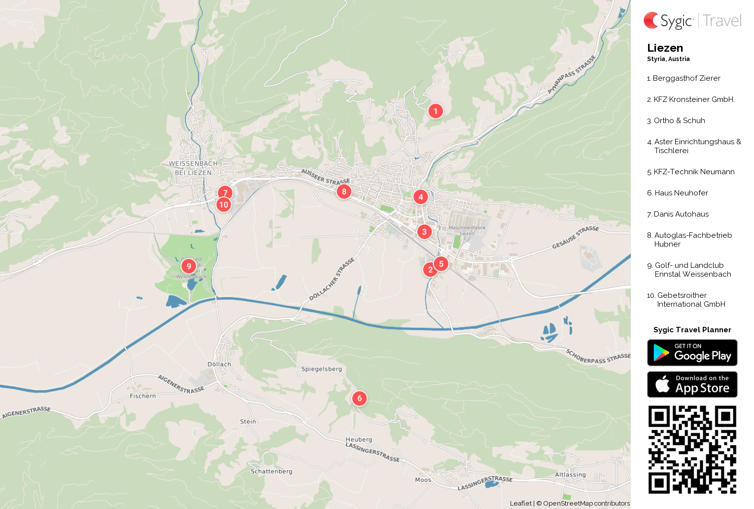 Liezen Printable Tourist Map | Sygic Travel