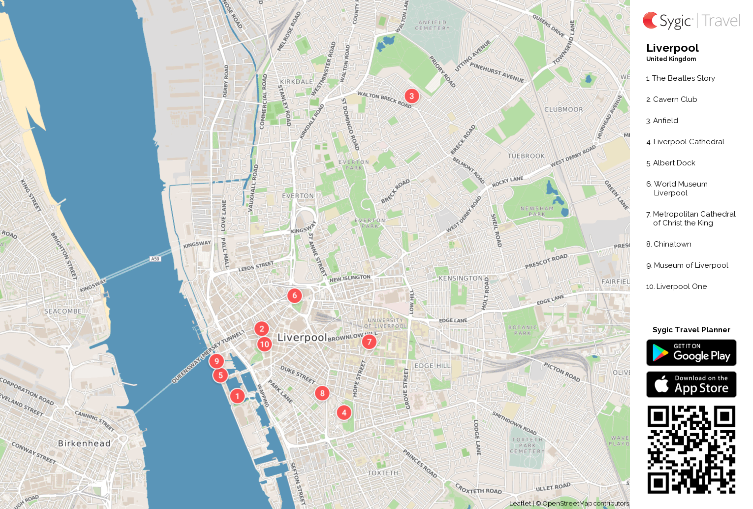 Liverpool City Map Pdf Liverpool Printable Tourist Map | Sygic Travel