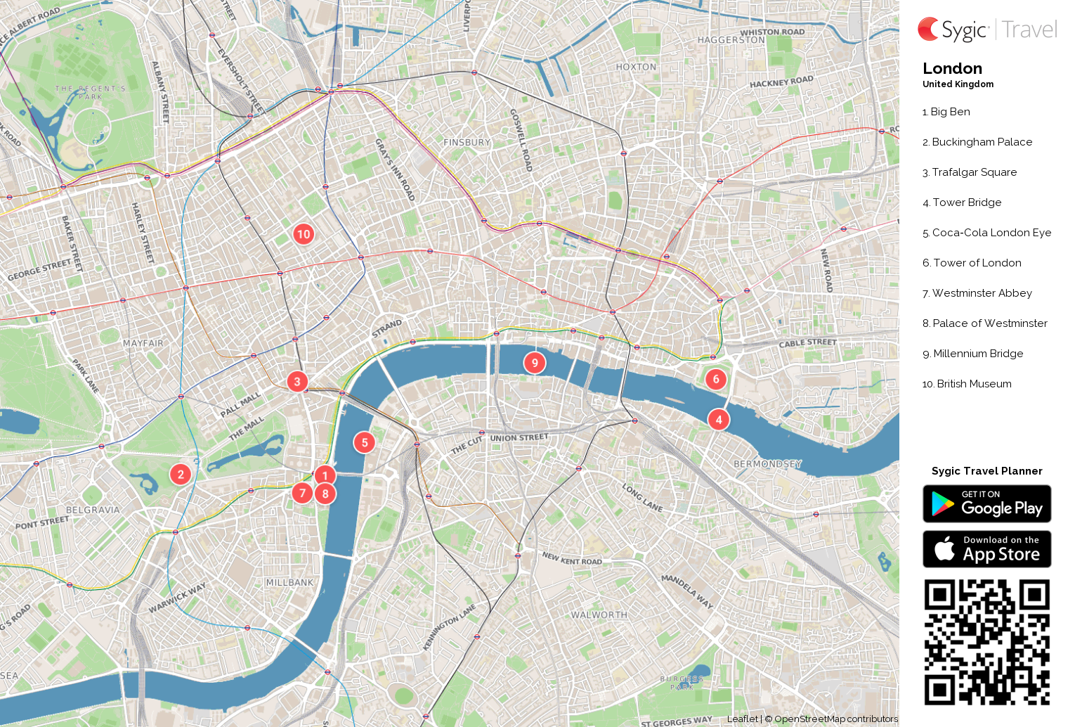 London Map For Tourists Printable London Printable Tourist Map | Sygic Travel