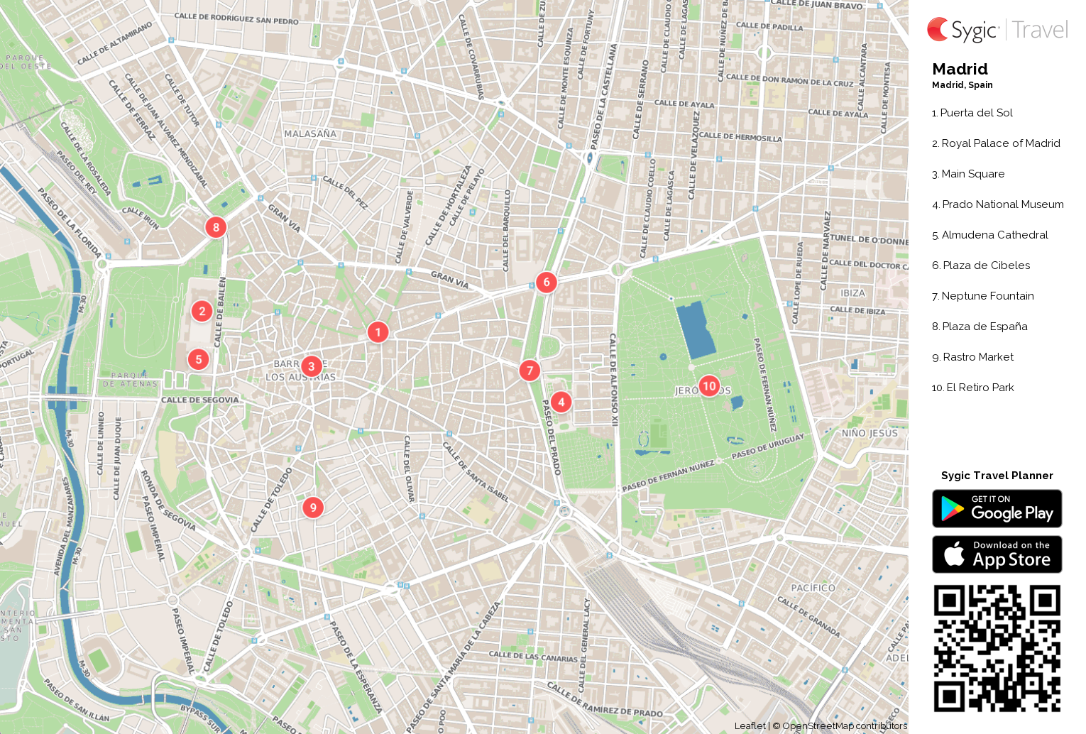 Madrid Printable Tourist Map | Sygic Travel