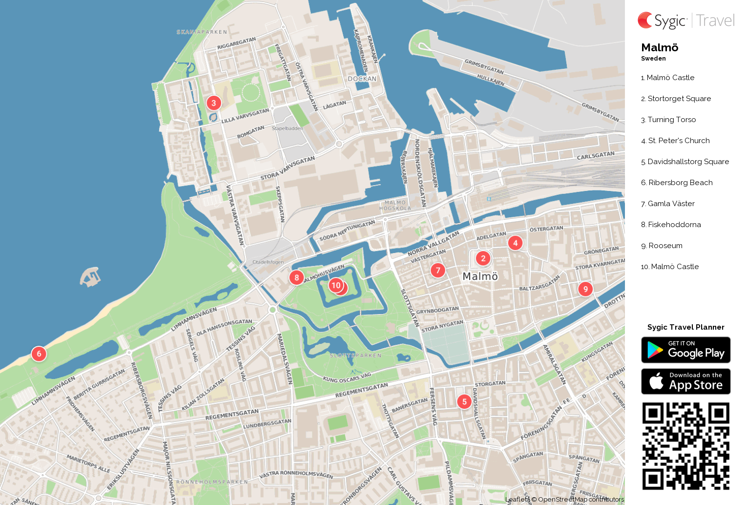 turning torso karta Malmö Printable Tourist Map | Sygic Travel