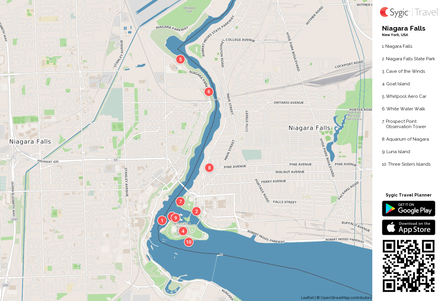 Niagara Falls Park Map Niagara Falls Park Map