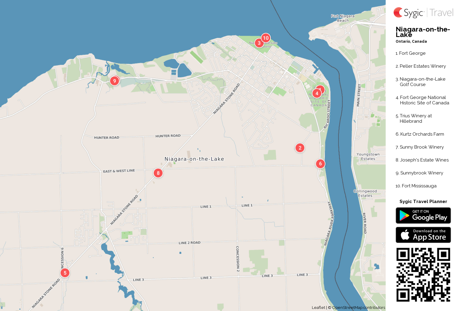 map of niagara on the lake ontario Niagara On The Lake Printable Tourist Map Sygic Travel map of niagara on the lake ontario