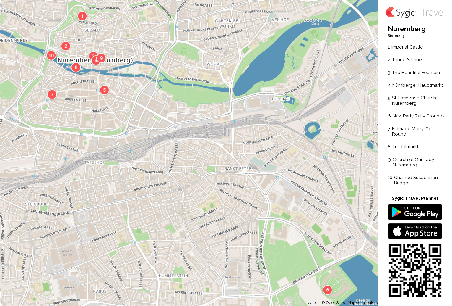 Tourist Map Nuremberg Germany