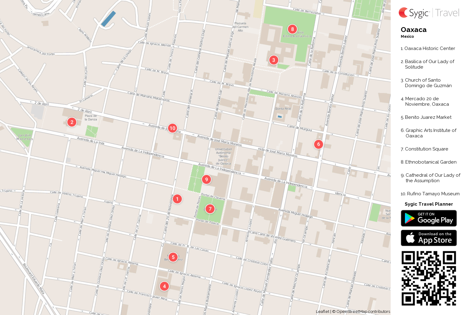 oaxaca city tourist map