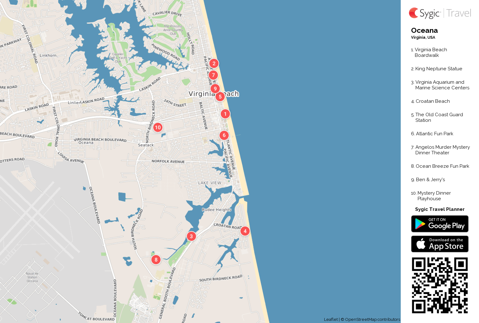 Map Of Virginia Beach Boardwalk