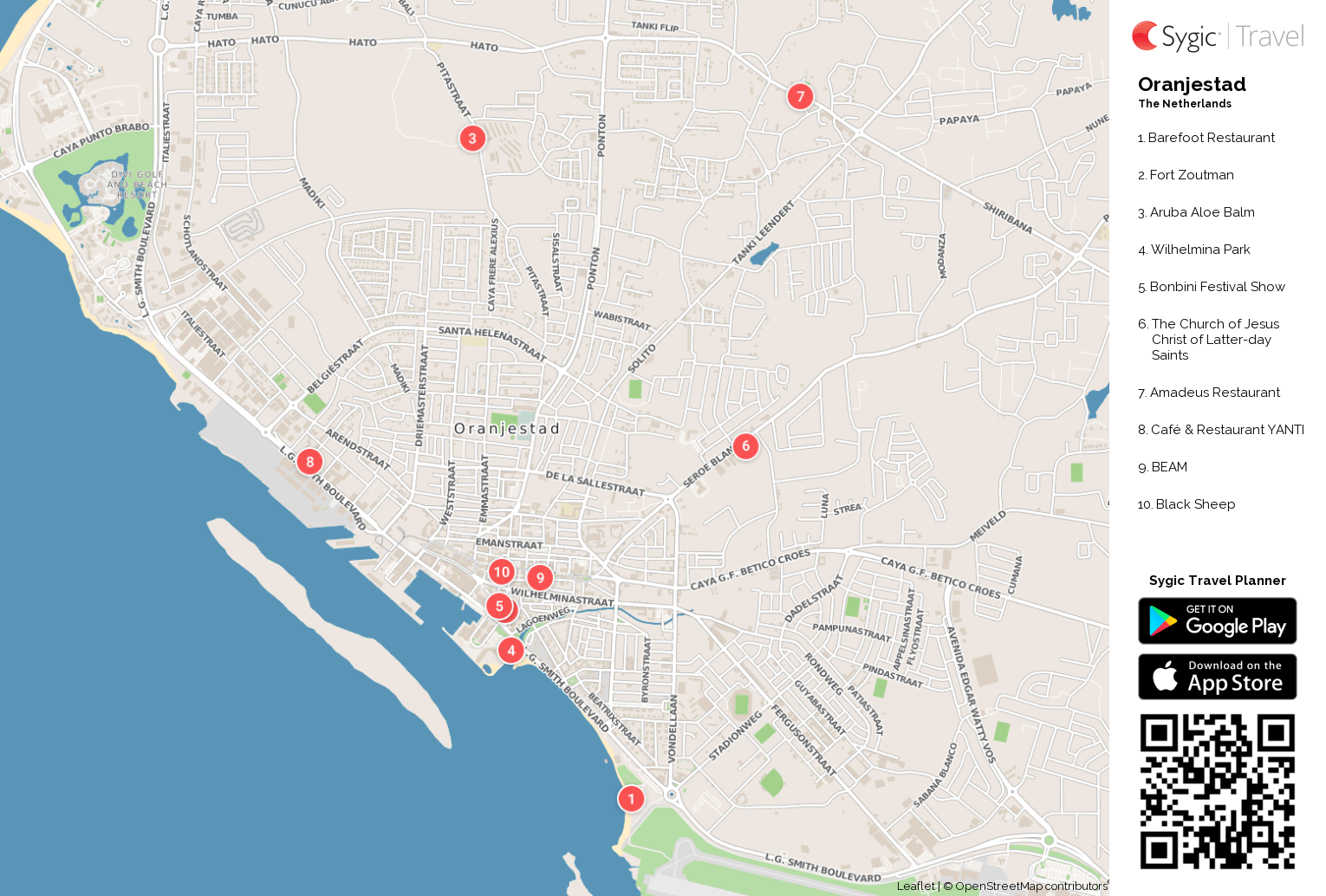 oranjestad-printable-tourist-map