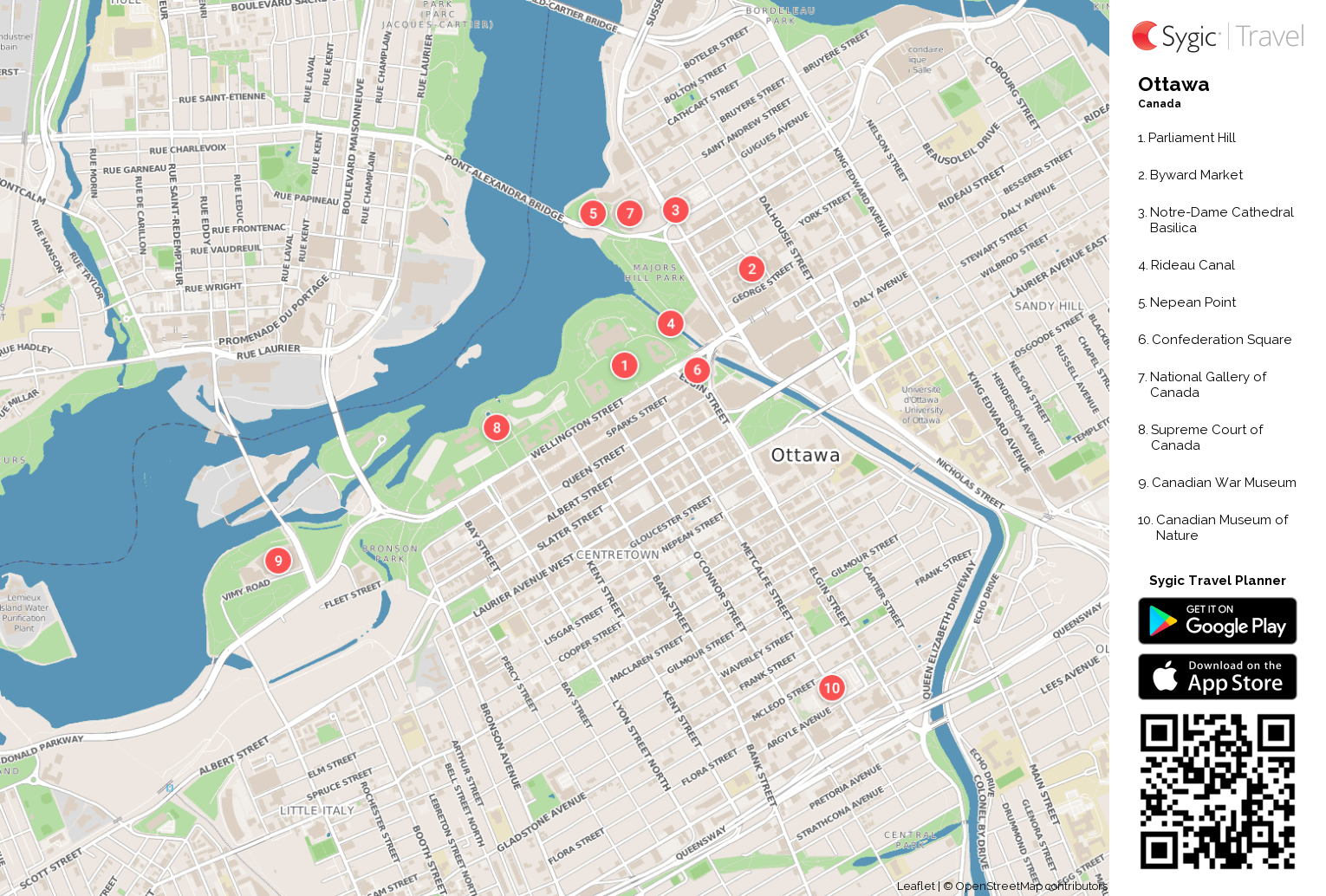 City Map Of Ottawa Ottawa Printable Tourist Map | Sygic Travel