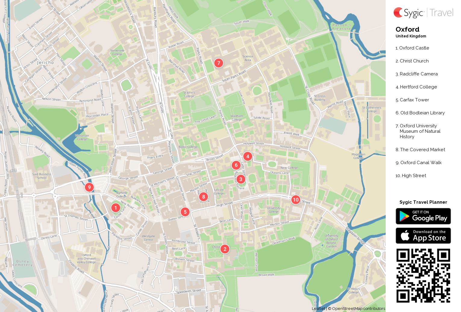 oxford tourism map