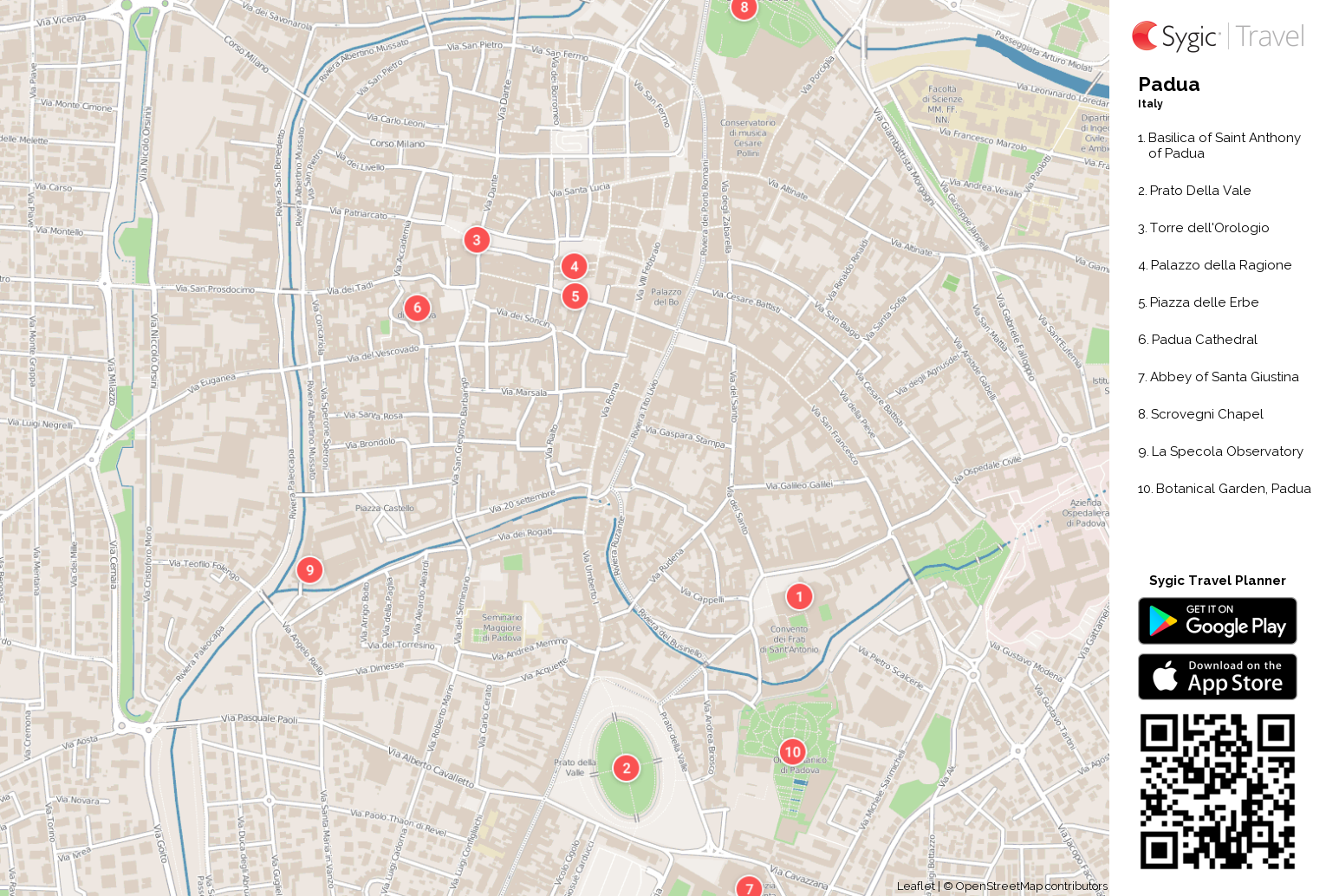 Padua Printable Tourist Map | Sygic Travel