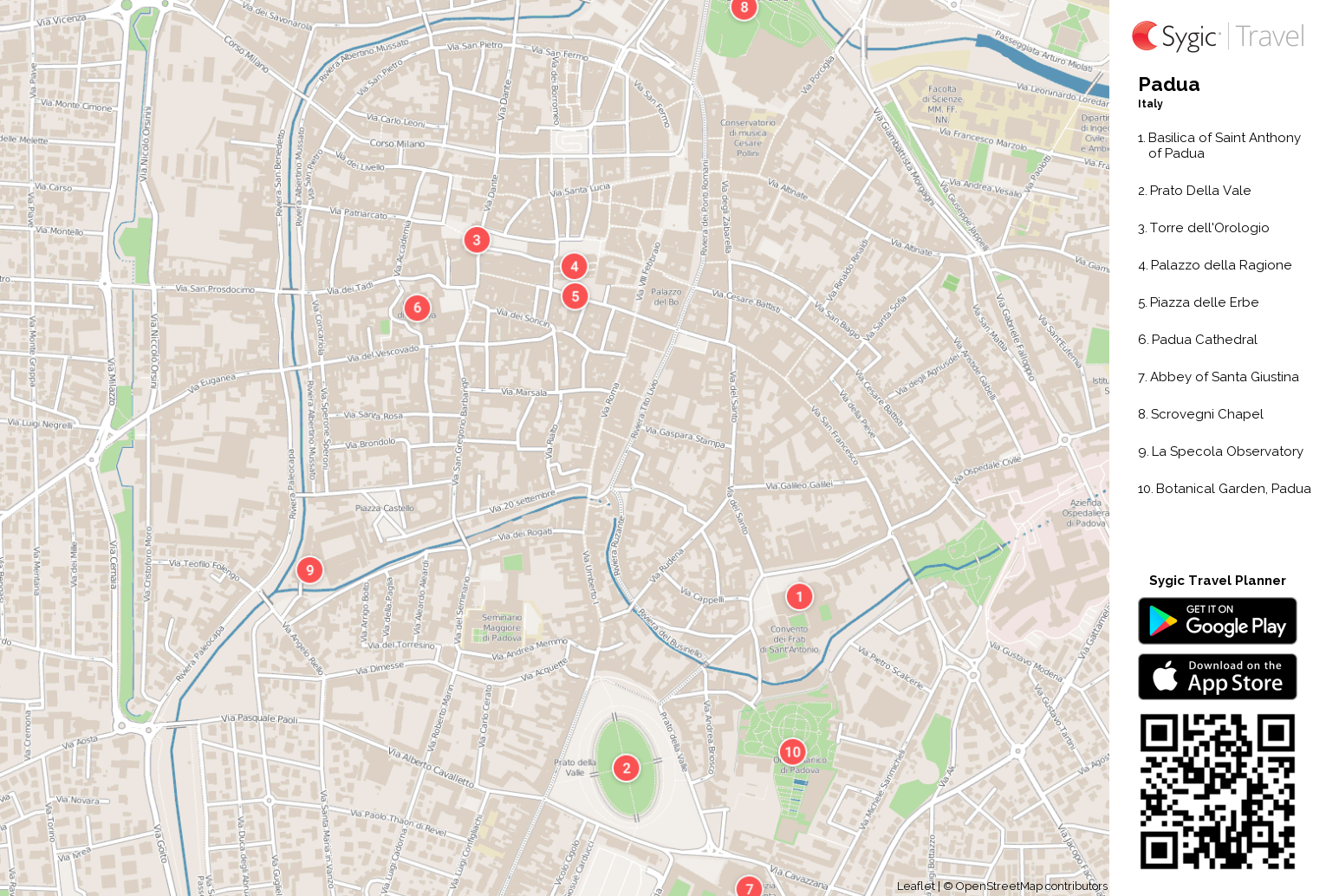 tourist map of padua