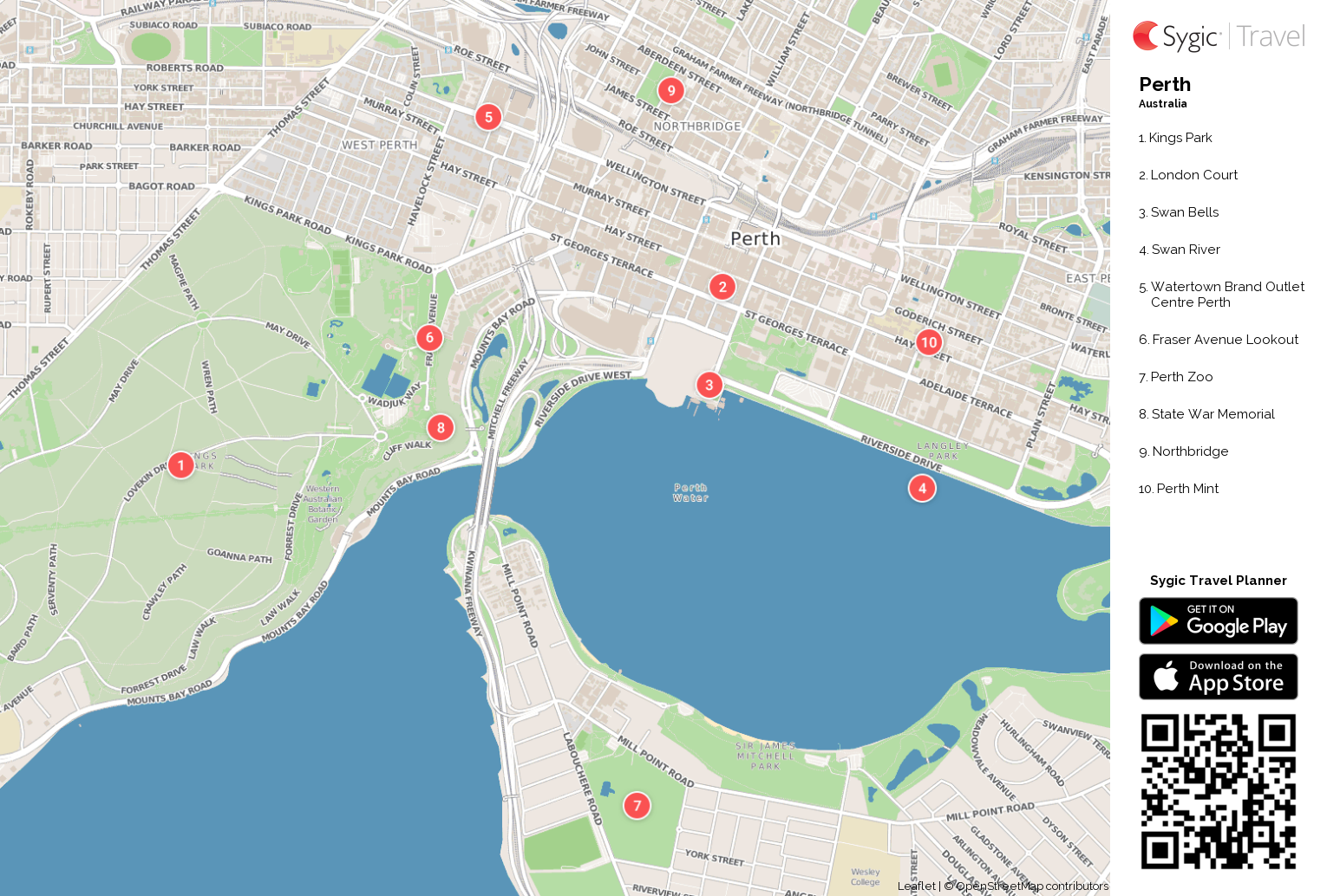 City Of Perth Boundary Perth Printable Tourist Map | Sygic Travel