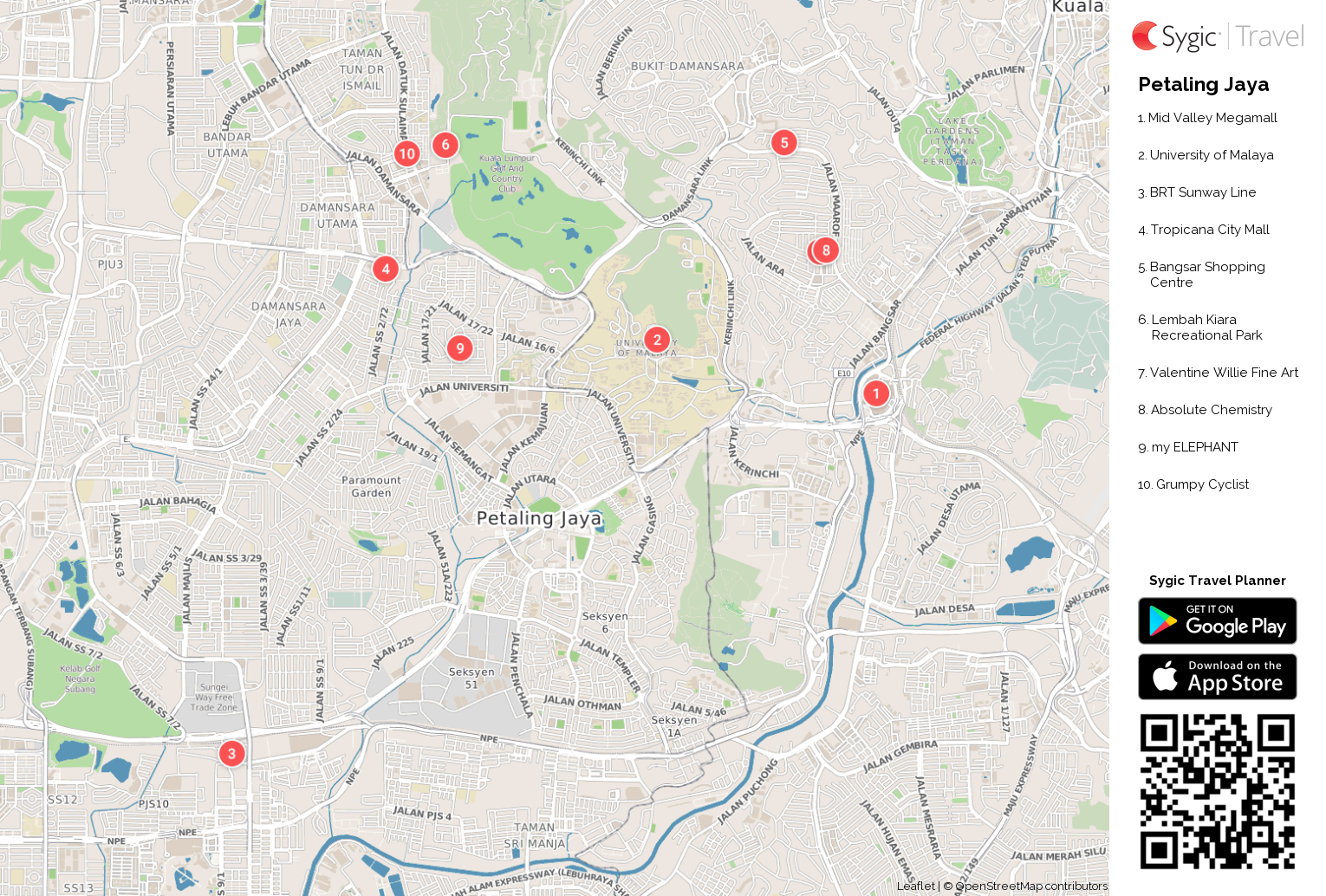 Petaling Jaya Printable Tourist Map Sygic Travel