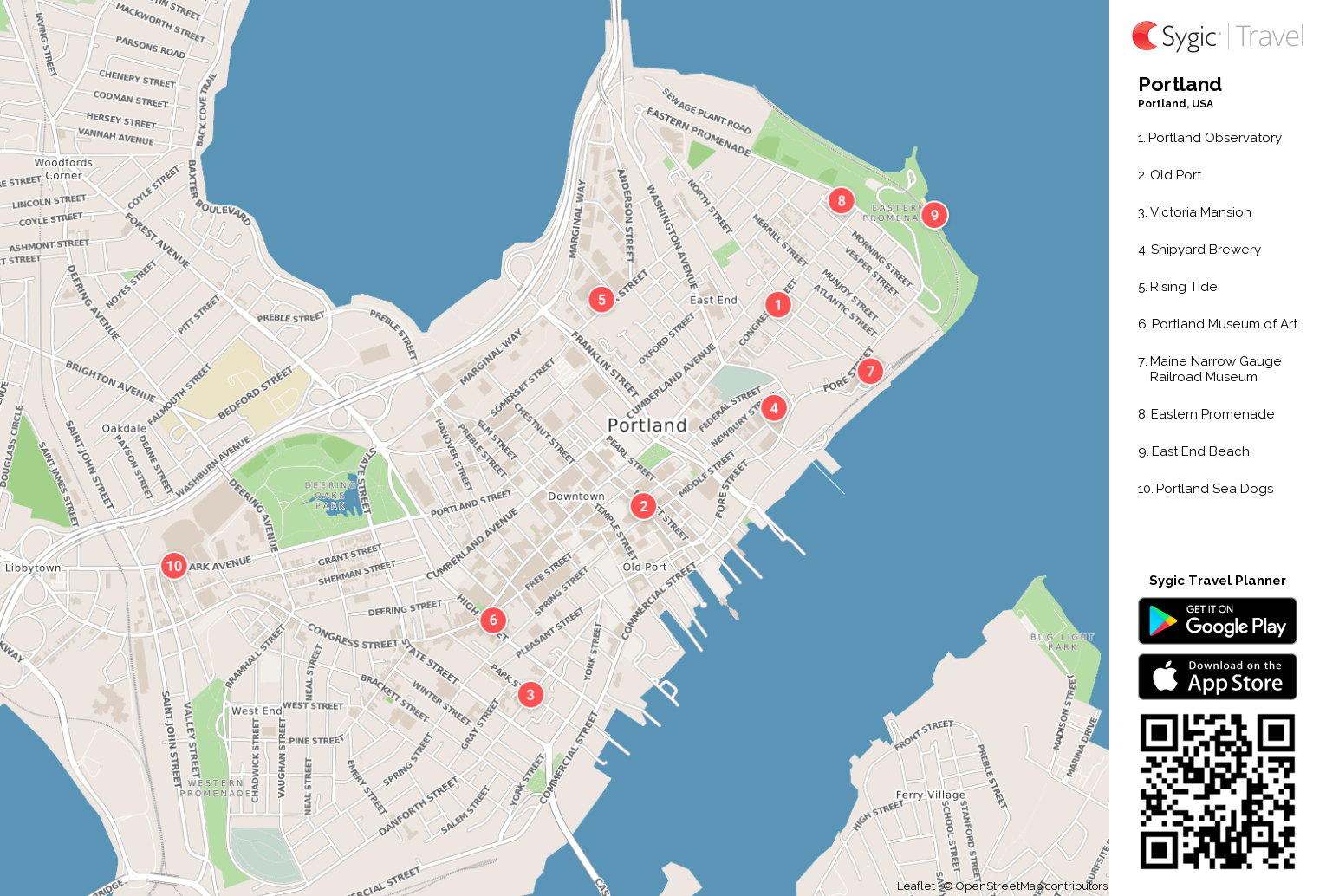 Portland Printable Tourist Map  Sygic Travel