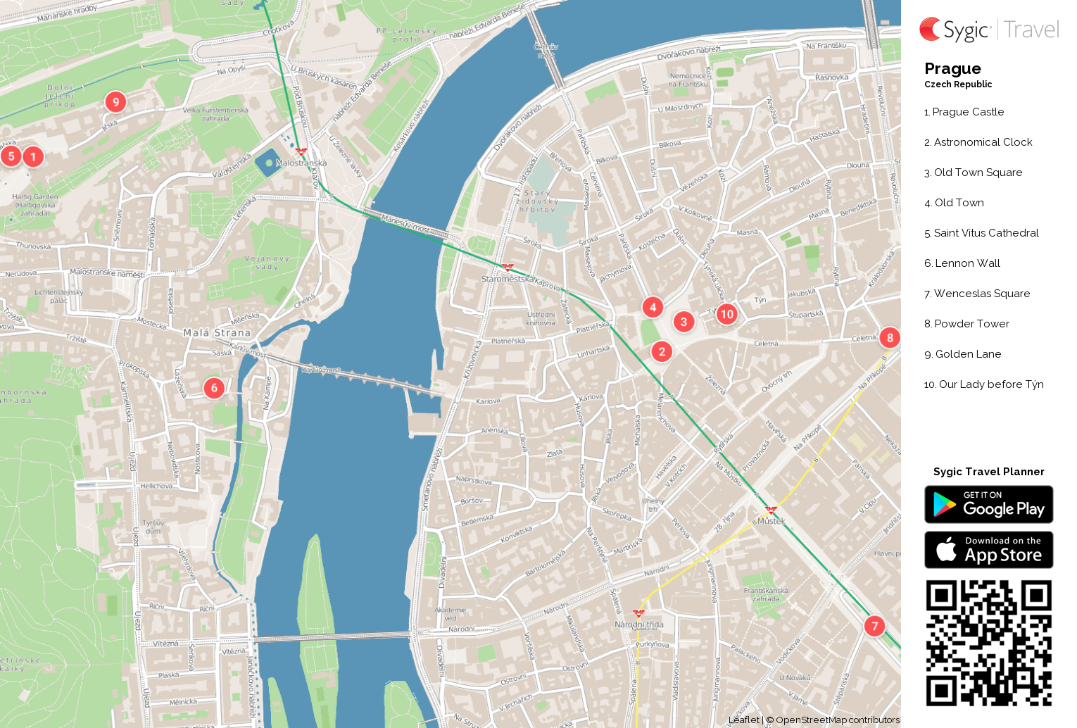 Prague Printable Tourist Map | Sygic Travel