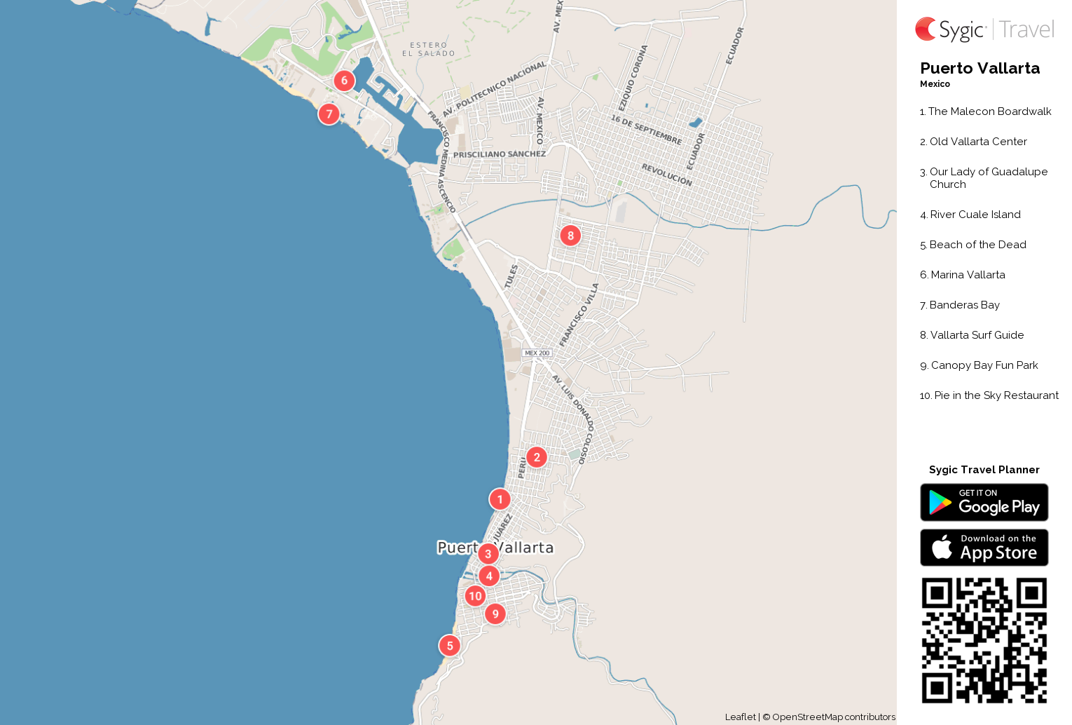 map of puerto vallarta Puerto Vallarta Printable Tourist Map Sygic Travel