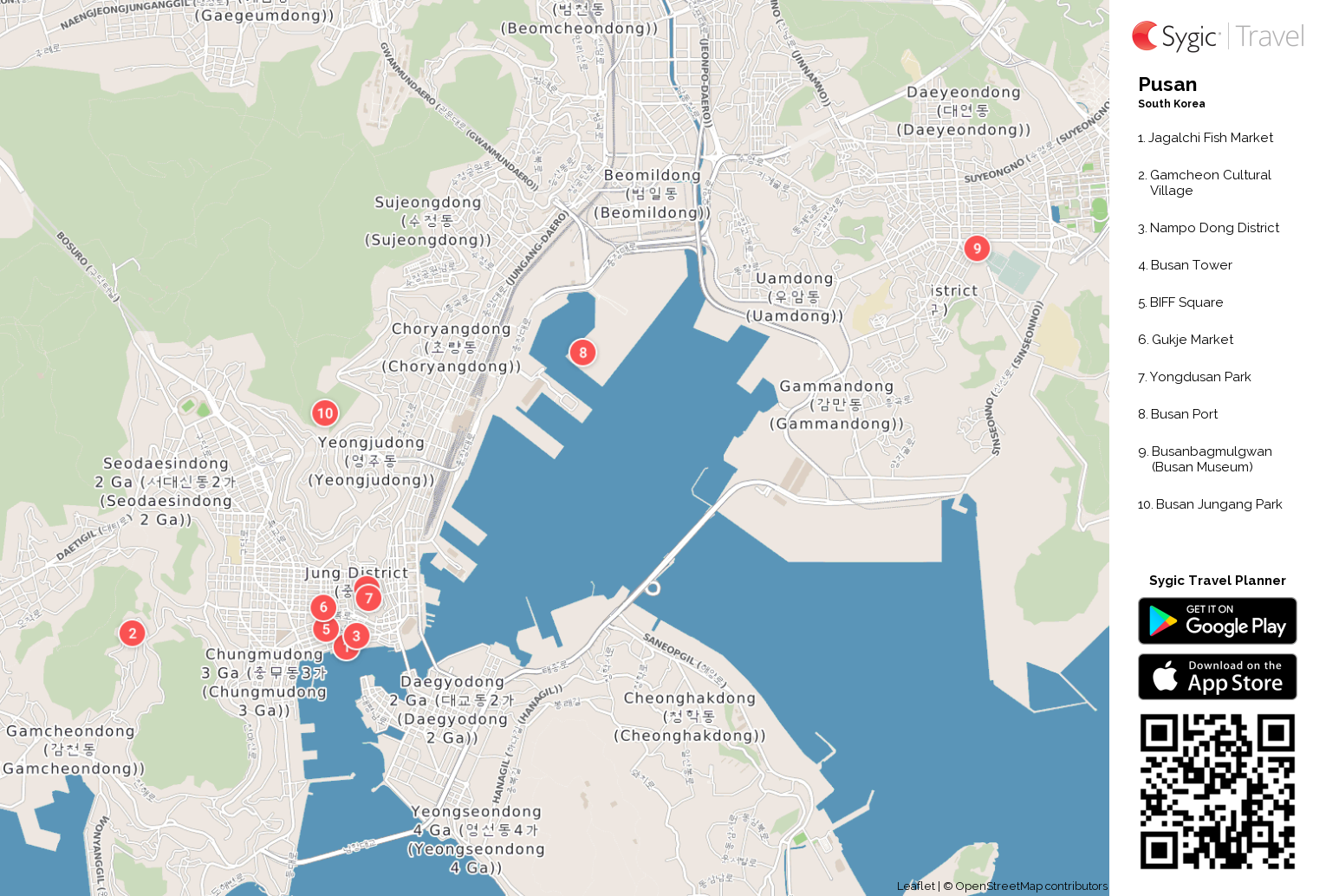  Pusan  Printable Tourist Map  Sygic Travel