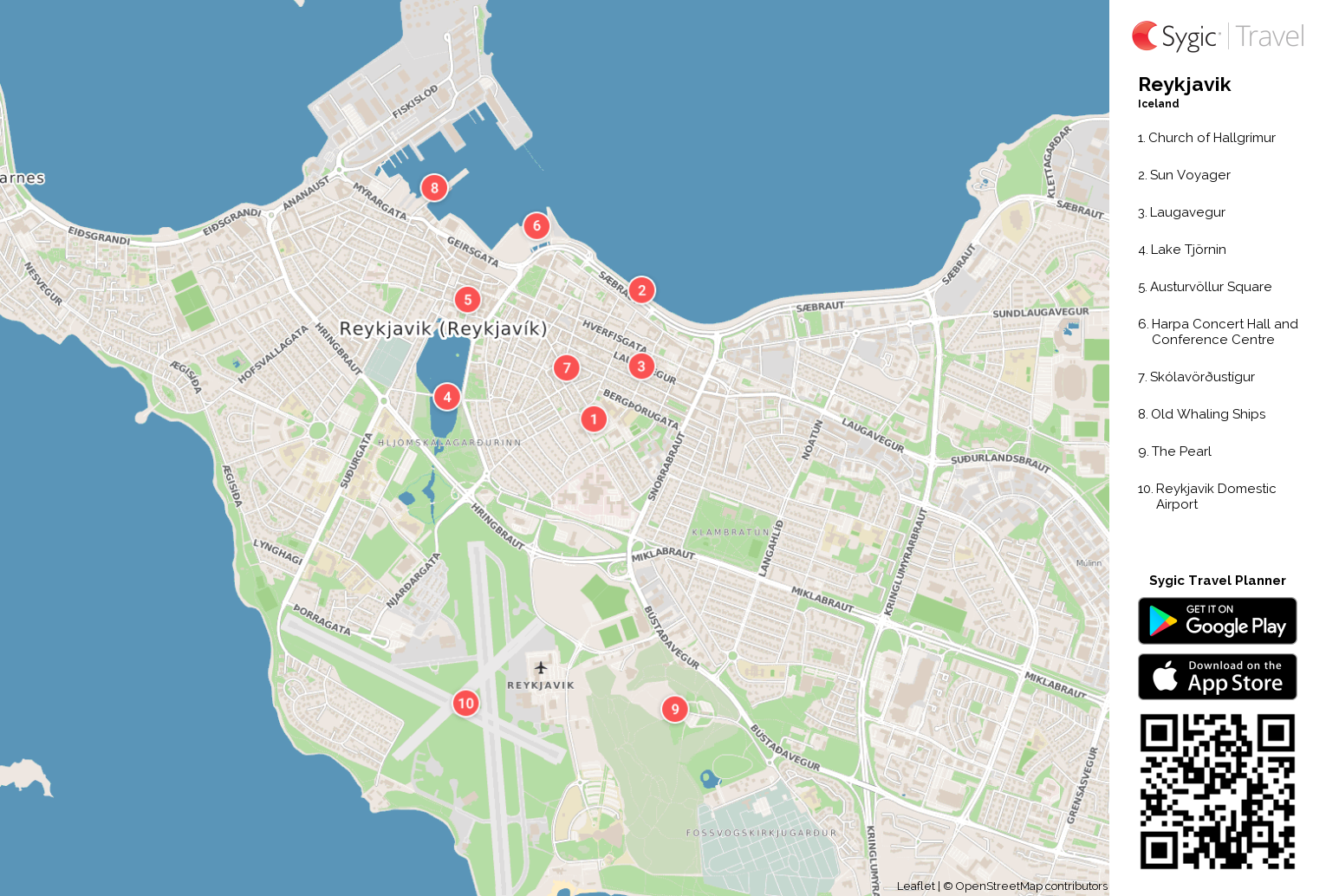 Printable Tourist Map Of Reykjavik